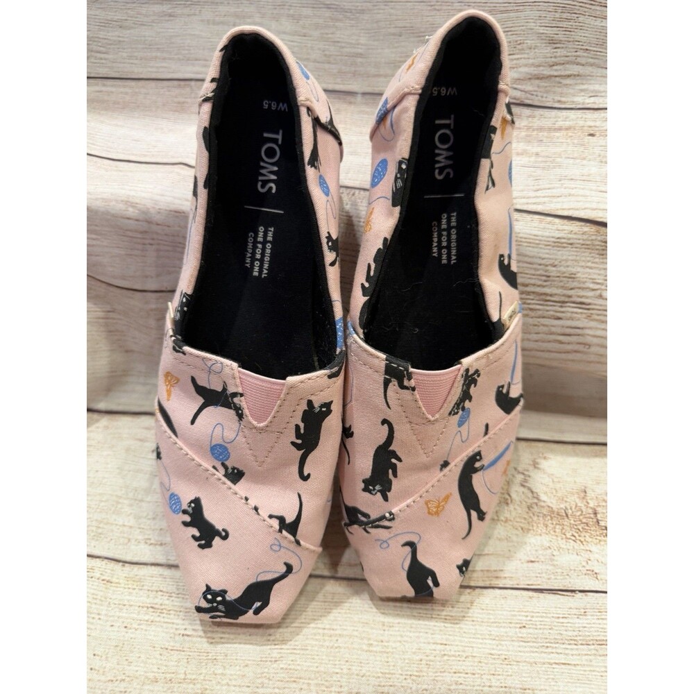 Toms Strawberry Cream Kitties Canvas Classic Shoes - Limited Edition Size 6.5 - Picture 3 of 6